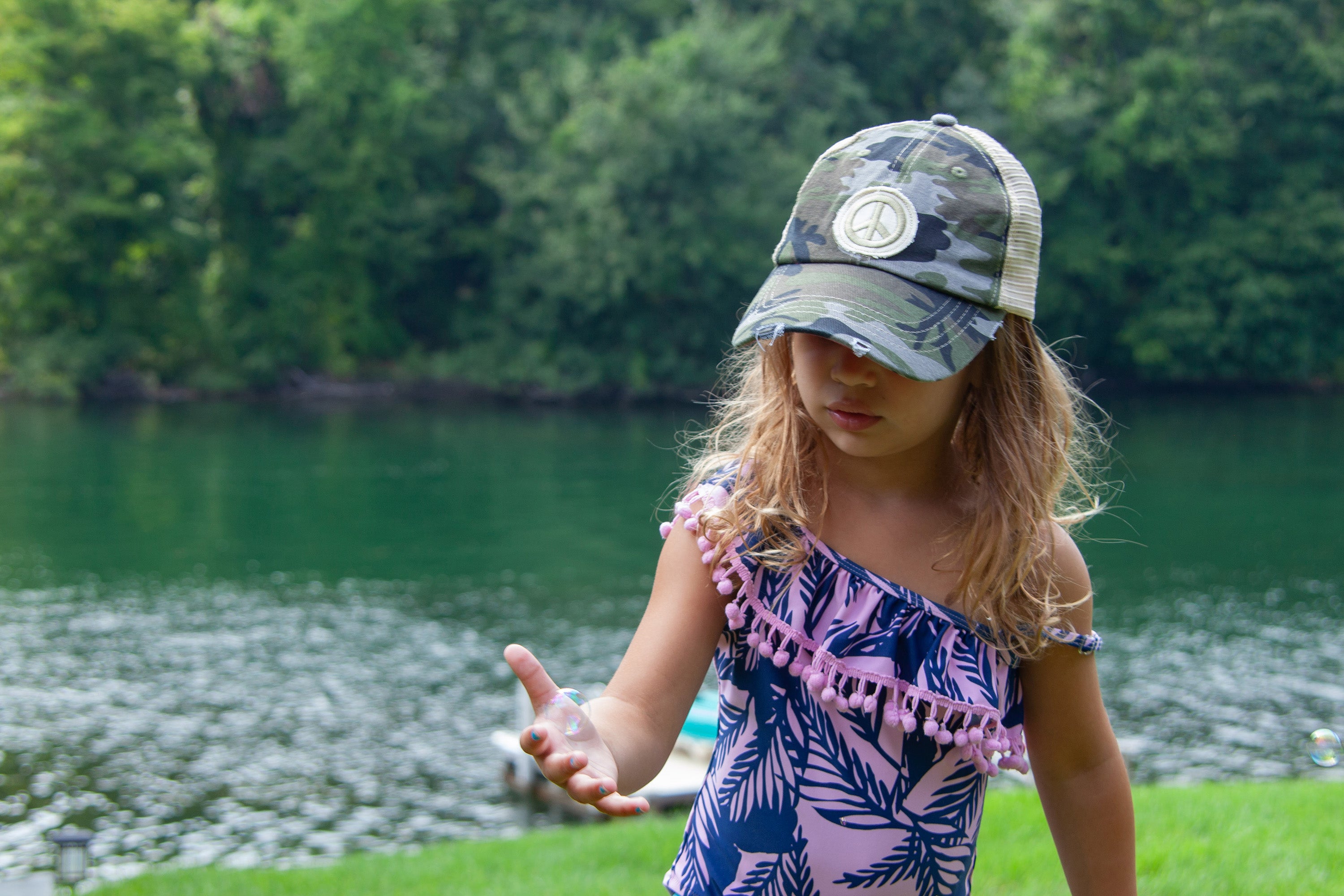 Kid’s Hats, Kid’s Trucker Hats, Trucker Hats, Hats, Adjustable Hats, Everyday Use, Comfortable, Peace Sign, Camofloge, Peaceful, Pattern, Unisex Kid Hats, Family Outings