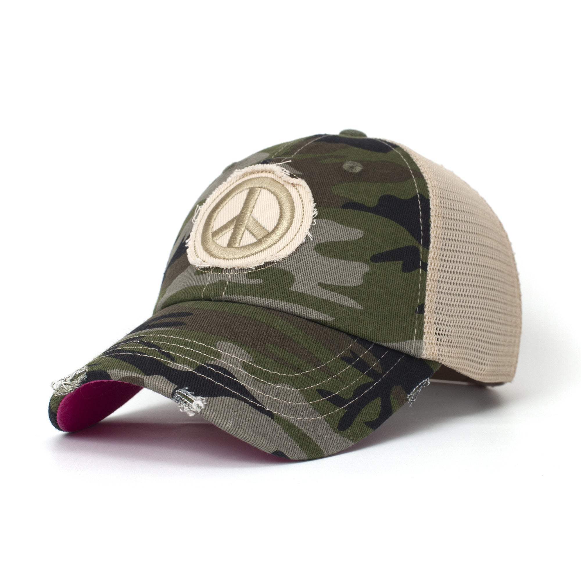 Women’s Hats, Women’s Trucker Hats, Trucker Hats, Hats, Adjustable Hats, Everyday Use, Comfortable, Camouflage, Peace Sign, Peaceful, Pattern